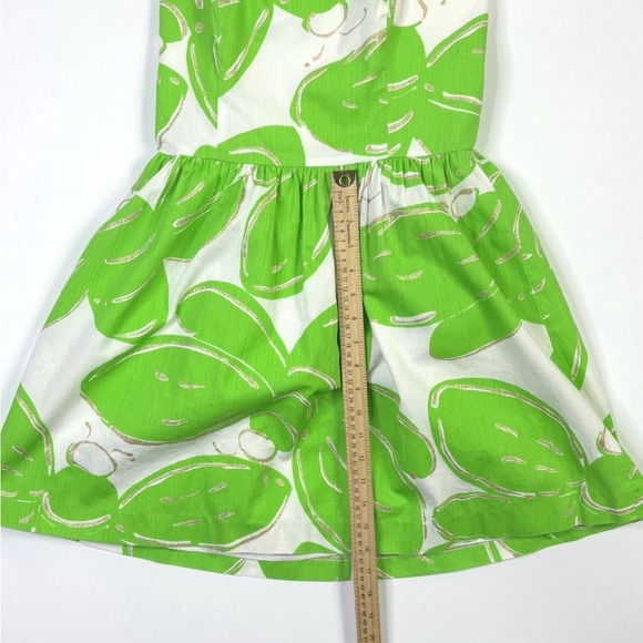 Lilly Pulitzer Dress Women’s 4 Mini Green White Leaf Print Zip - Picture 8 of 11